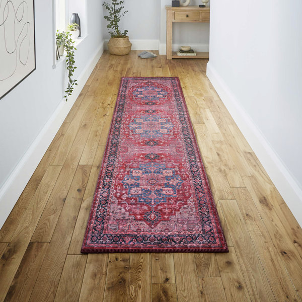 Bungalow Rose Sarok Ornate Medallion MachineWashable Red/Black/Blue